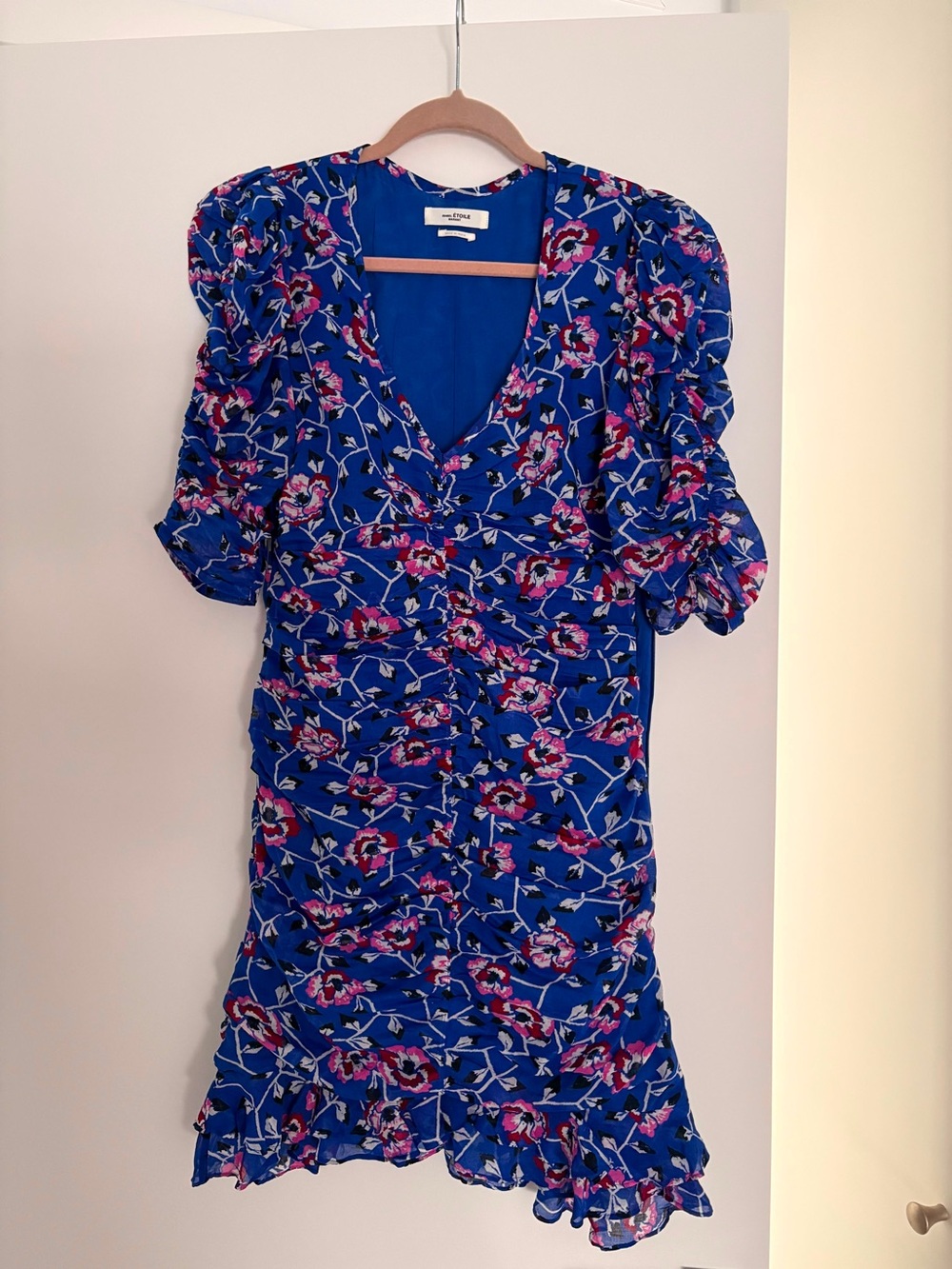 Isabel marant blue floral dress size 4